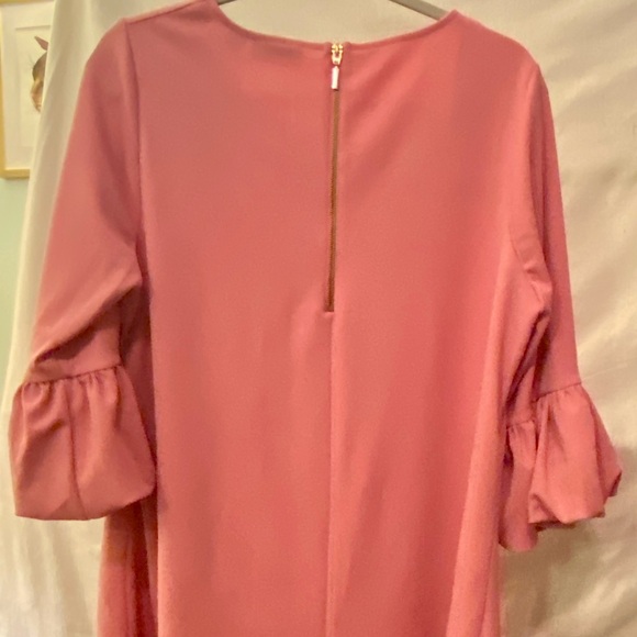 NWOT Nina Leonard Salmon Color Shift Dress w/ Bell 3/4 Sleeves Knee Length 1X - Picture 4 of 5